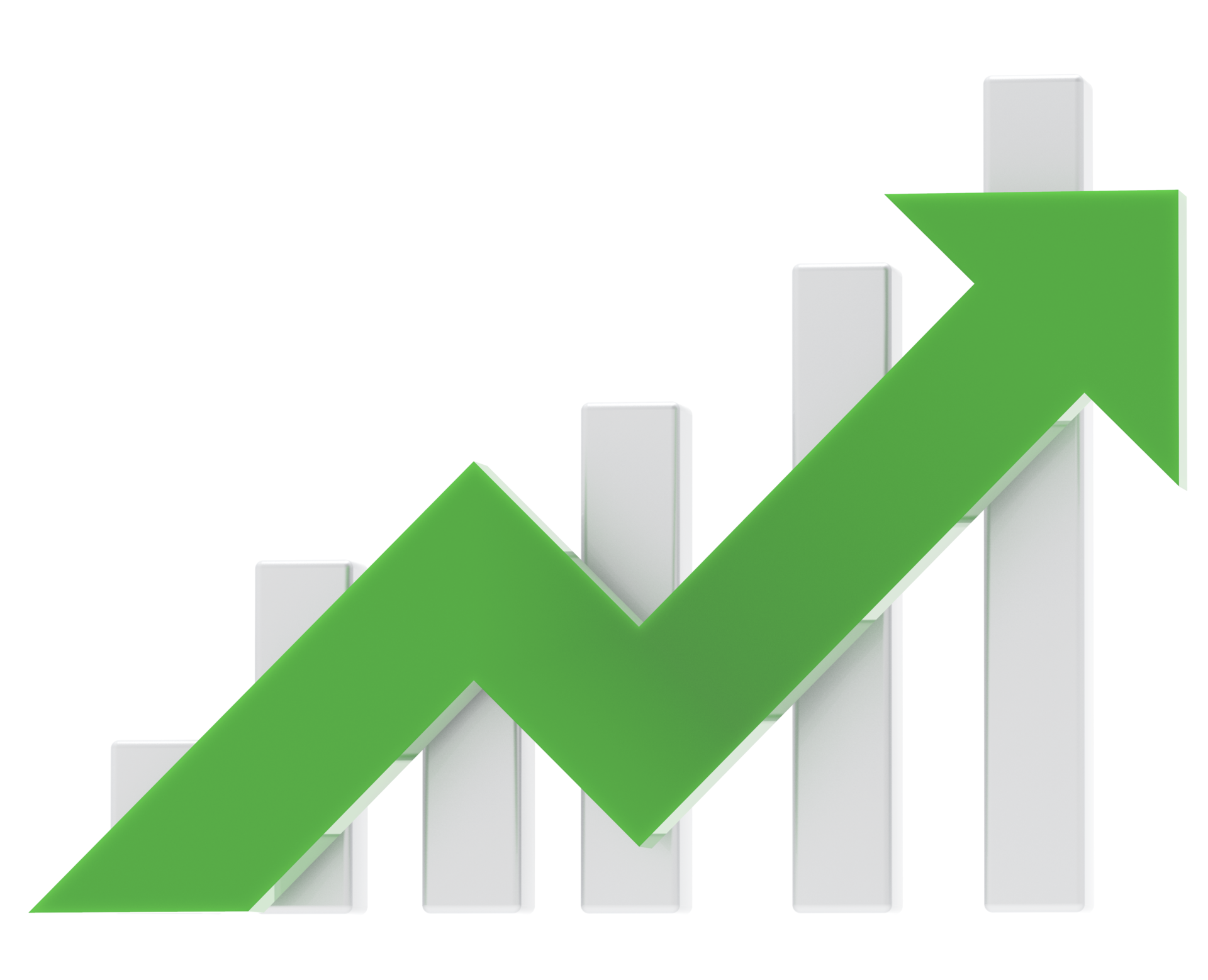 Green Arrow Graph Up and Right